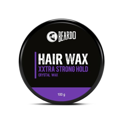 Beardo Xxtra Stronghold Hair Wax, 100 gm | Crystal Hair Wax for Men | Hair Wax Men | Hair Styling Wax for Glossy Finish & Shine | Extra Strong Hold Wax