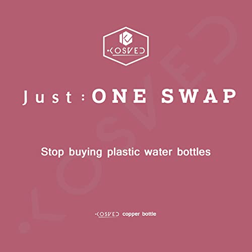 KOSVED Pure Copper Jasmine Antique Plain Water Bottle, 100% Copper, Lea- image 3