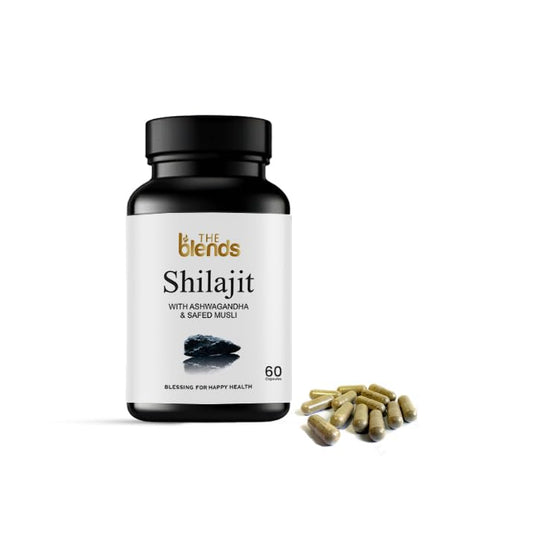 The Blends Shilajit Capsule 500 MG with Ashwagandha and Safed Musli - 60 Capsule