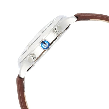 Titan Sapphire Quartz Multifunction Blue Dial Leather Strap Watch for M- image 6