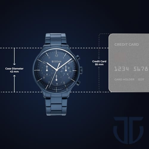 Titan Urban Magic Quartz Multifunction Blue Dial Metallic Blue Stainles- image 6