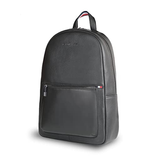 Tommy Hilfiger Rochester Men Leather Laptop Backpack - Black