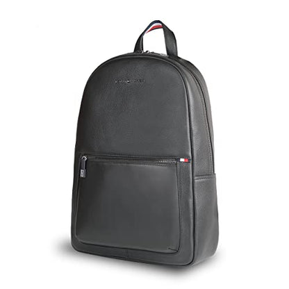 Tommy Hilfiger Rochester Men Leather Laptop Backpack - Black