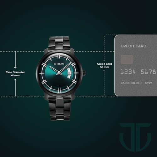 Titan Classic Distincta Green Dial Analog with Date Stainless Steel Str- image 6