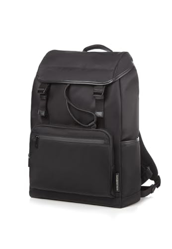 Samsonite Red Ellewood Flap Backpack 32 Cms Black Nylon Premium Casual Daypacks