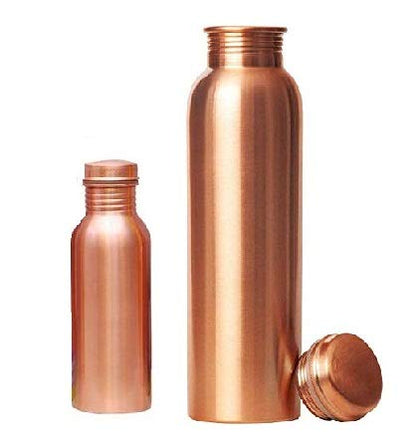 Rengvo Rudra Exports Copper Water Bottle | Sipper Water Bottle 700 ML & 1000 ML | Leak Proof, Non-Toxic & BPA Free Bottles (Set of 2)