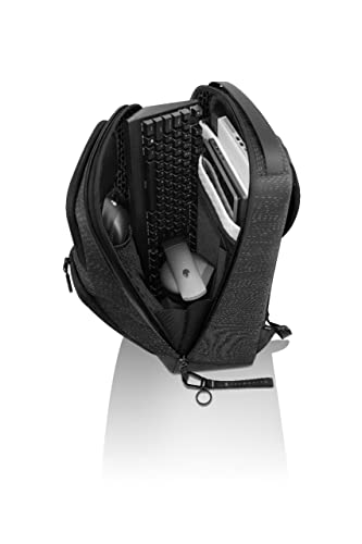 Alienware 28L Horizon Utility Backpack|Weather Resistant |Nylex, Cushioned EVA |Sternum + Shoulder Carrying Straps |Front & Mesh Pocket with 3 Year Warranty |AW523P- Color: Galaxy Weave Black.