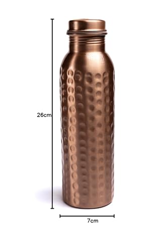 Organic B Copper Water Bottle 1 Litre | Water Bottle For Office | Rakhi Gift for Sister | 100% Pure Copper Insulation Wide Mouth With Ergonomic Design | Leak Proof | Water Bottle For Home - Pack of 2