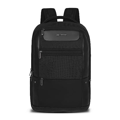 CARLTON Laptop Backpack 26L With Organized Interiors, RFID Protected Pocket, Fleece Lined Gadget Compartment & Ergofoam Back | Ferrous Black | Hampshire