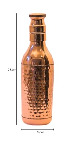 SHAKUNTLA VINTAGE Copper Hammered Water Bottle (1.5 LITERS)