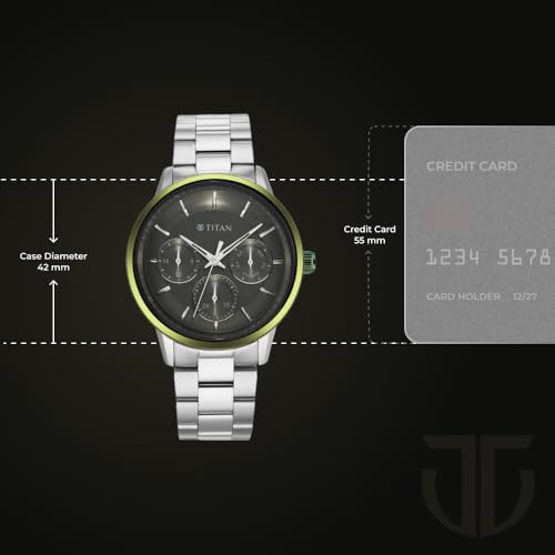 Titan Urban Magic Green Dial Quartz Multifunction Stainless Steel Strap- image 6
