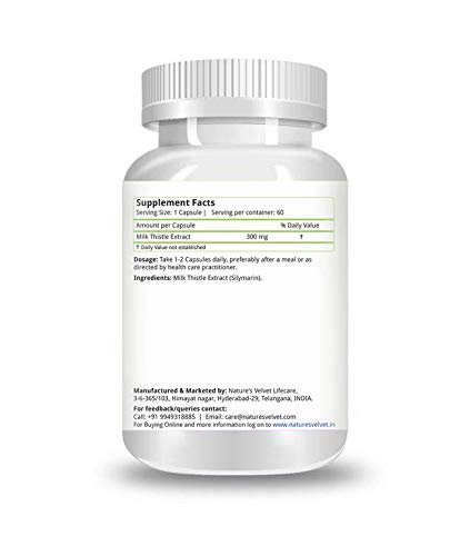 Nature's Velvet Milk Thistle 80% Silymarin Pure Extract - 60 Veg Capsul- image 5