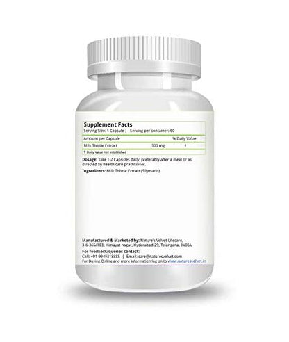 Nature's Velvet Milk Thistle 80% Silymarin Pure Extract - 60 Veg Capsul- image 5