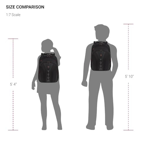 WENGER, Legacy 16 Inch Laptop Backpack,21 Liters Black/Grey, Swiss Designed-Blend of Style and Function, 600631