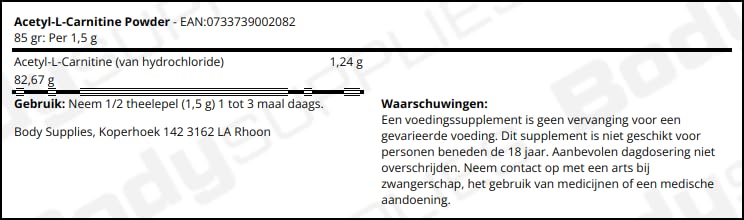 Now Foods, Acetyl-L-Carnitine, 3 oz (85 g)- image 3