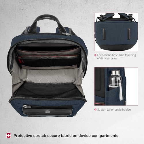 Victorinox Architecture Urban 2.0, Unisex Adult Backpack, Melange Blue/Black, One Size, Melange Blue/Black, One Size