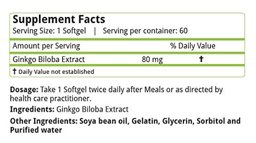 Natures Velvet Lifecare Ginkgo Biloba Extract 80mg, 60 Capsules - Pack- image 3