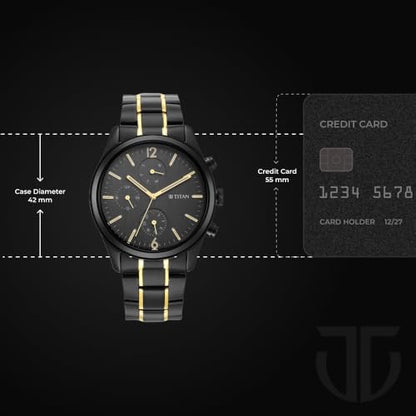Titan Classique Quartz Analog Black Dial Two Toned Black and Gold Stain- image 7