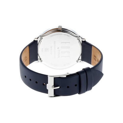 Titan Edge Baseline Grey Dial Analog Leather Strap Watch for Men-NS1843- image 3