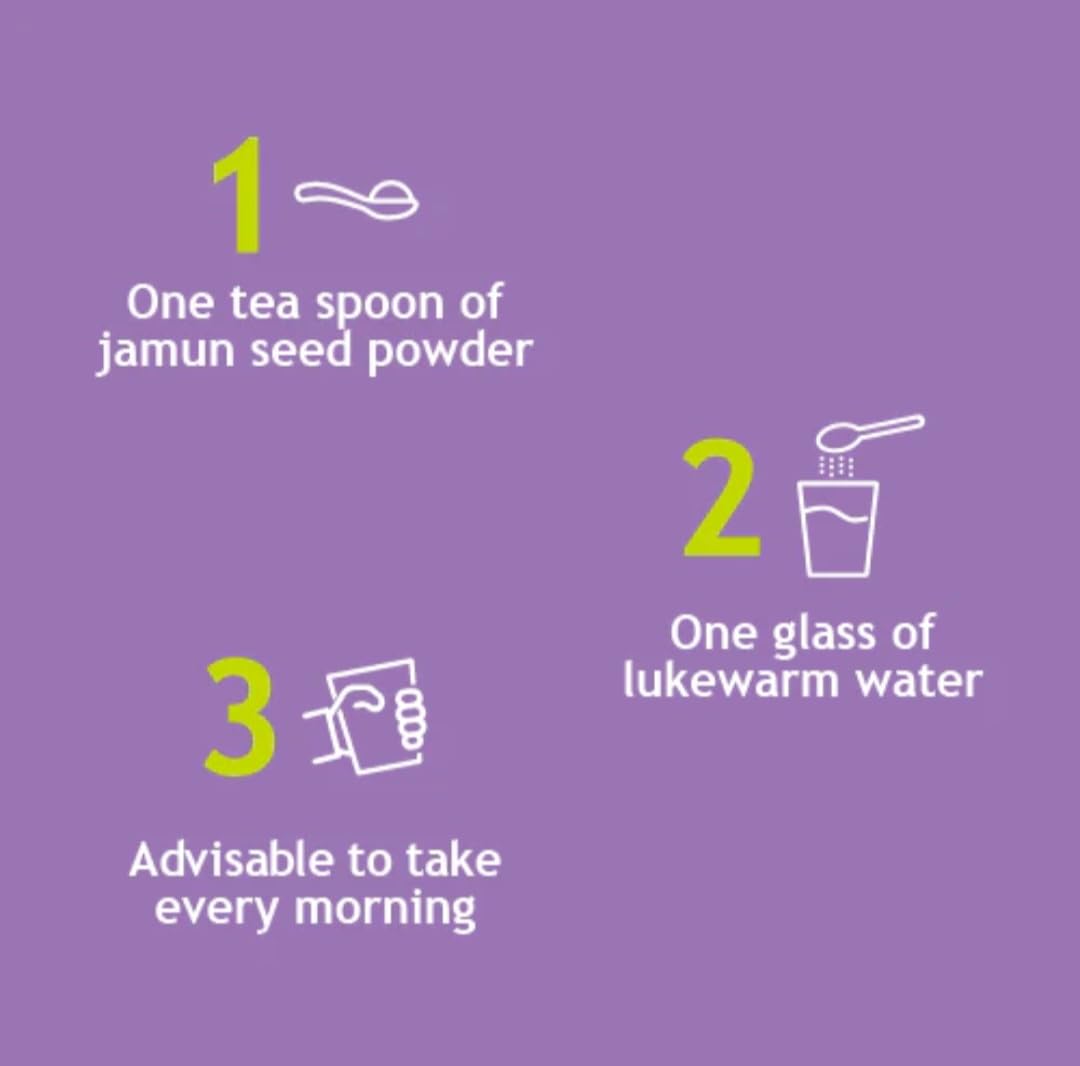 BRIGHTUM'S Jamun Seeds Powder, Natural Diabetes Support Supplement, 250g, Made in India
