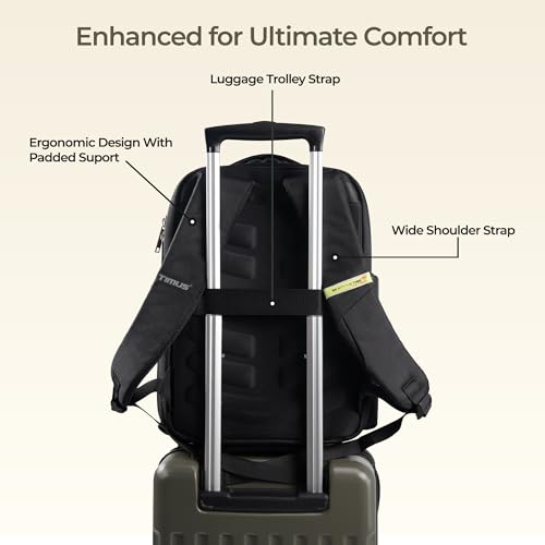 Timus Harvard Black Professional Laptop Backpack for Men & Women 18 L | Water Resistant | Premium Polyester Build with USB Port, Anti-Theft & Trolley Sleeve