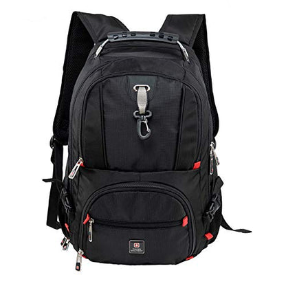 SWISS MILITARY Combo of Laptop Backpack, Travel Backpack for Men, Women, Kids, Bagpacker Bag for Men, Black, 31L, 1 & Foldable Backpack, Space Saving Design, Lightweight Foldable Bag, 13.2L, Black, 1