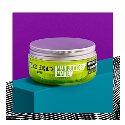 TIGI Bed Head Manipulator Matte Hair Wax Paste With Strong Hold For Men,Long-Lasting Texture Hold For Hairstyling,Definition And Texture,Light And Non-Greasy Hair Setting Wax,Natural Matte Finish,57G