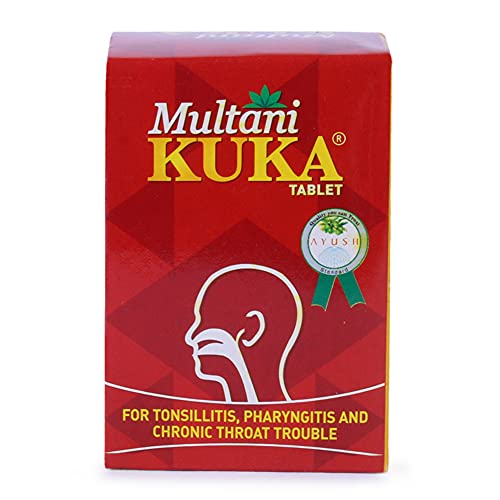 Multani Kuka Tablet | Useful In Tonsillitis, Pharyngitis & Chronic Throat Trouble | 100% Natural & Ayurvedic | Get Relief From Tonsils & Swollen Issues | 50 Tablets