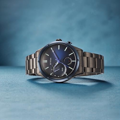 Titan Regalia Stellar Quartz Multifunction Blue Dial Stainless Steel St- image 4