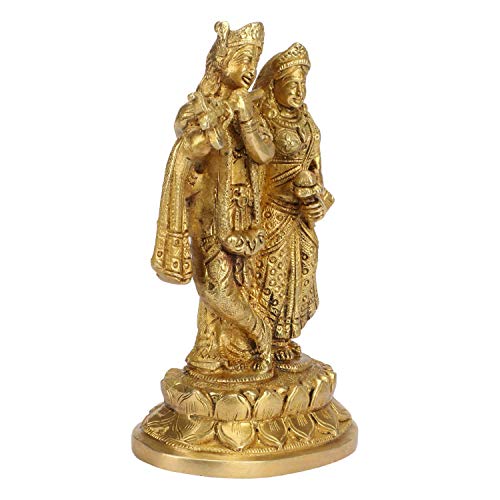 ARTVARKO™ Brass Radha Krishna Statue - Radha Krishan Idol Showpiece Fig- image 5