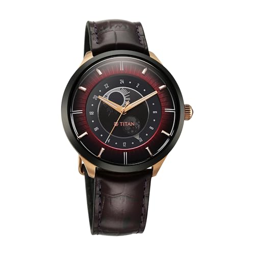 Titan analouge Caleum Sun Moon Phase in Seinna Brown - Stellar Edition- image 8