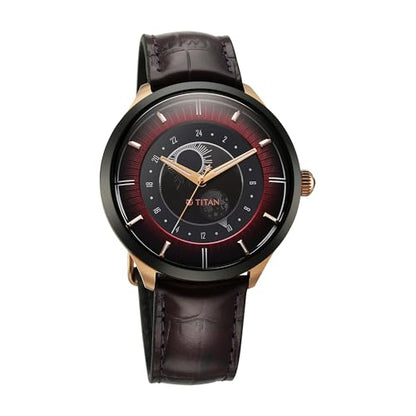 Titan analouge Caleum Sun Moon Phase in Seinna Brown - Stellar Edition- image 8