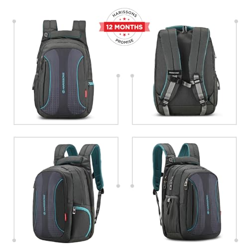 HARISSONS 35L Flinch Laptop Backpack for Men & Women (Grey-Teal) | Trav- image 4