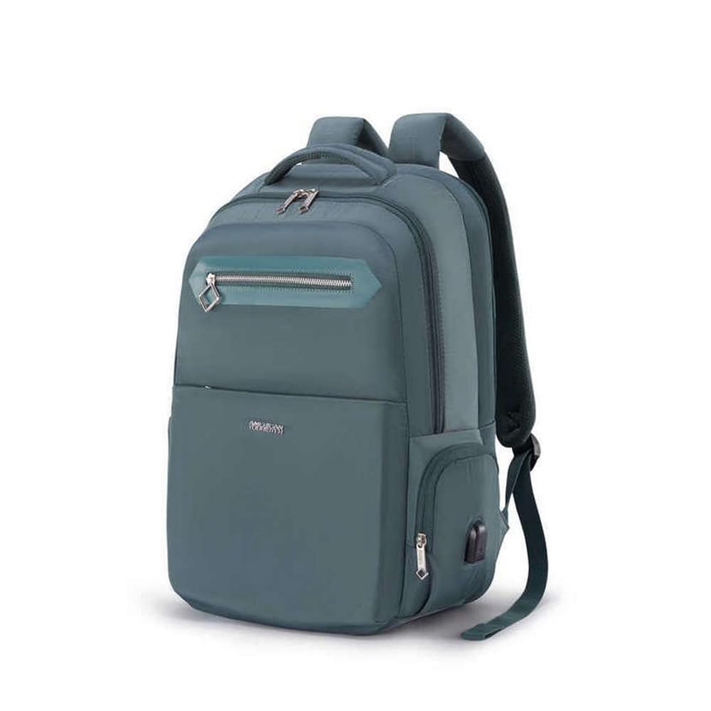 American Tourister Zipper Jit+ Polyester Men's Backpack (Free Size, Green)