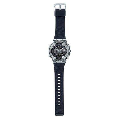 Casio G-Shock GM-110-1ADR Silver Analog-Digital Dial Black Resin Strap Men's Watch Shock And 200M Water Resistant G1051