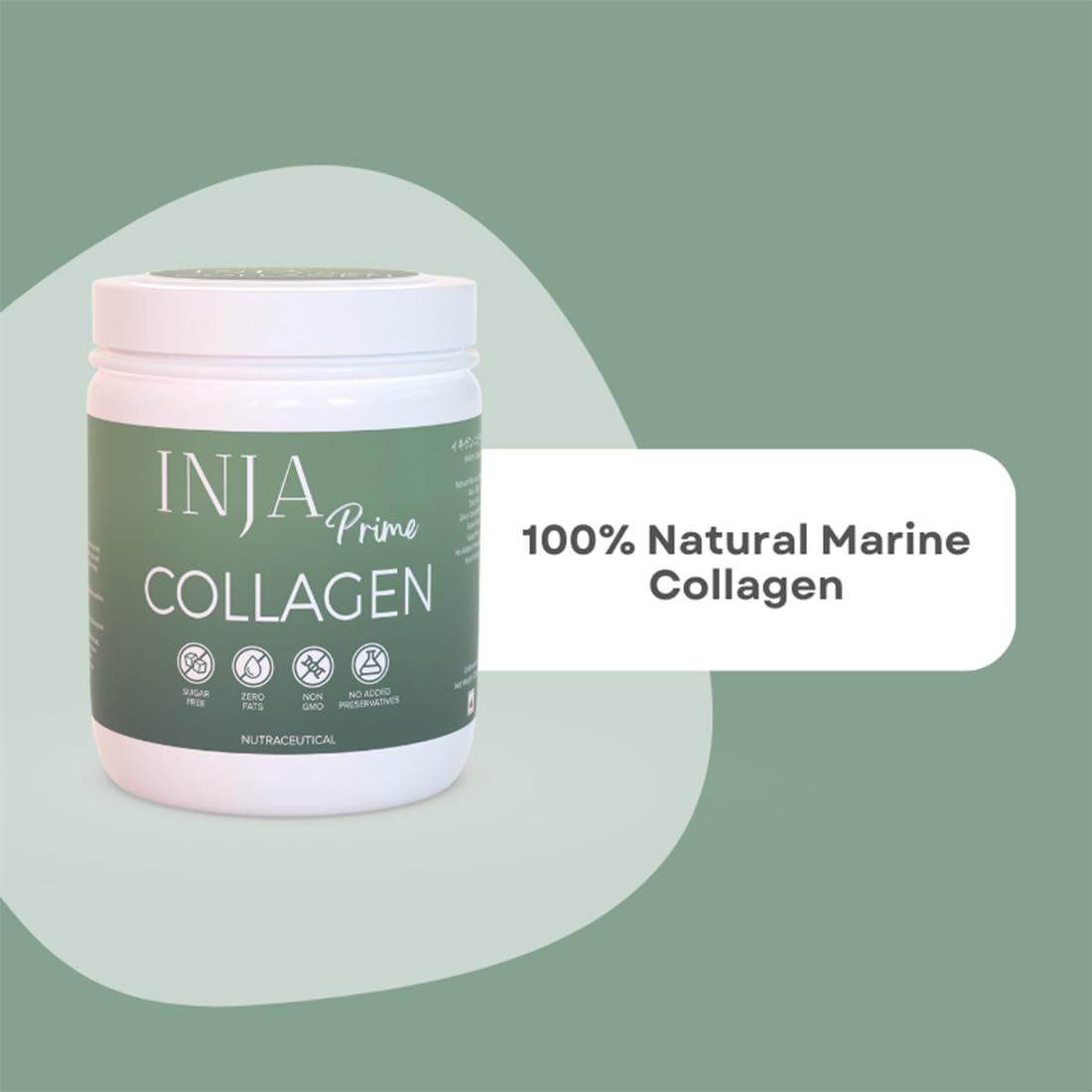 INJA Prime Marine Collagen Supplement Powder for Women and Men, Japanese Collagen with Original Formulation, Healthy Skin, Joints, Hair Growth, Sugar-Free, Unflavoured, 125 gm