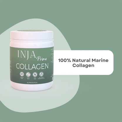 INJA Prime Marine Collagen Supplement Powder for Women and Men, Japanese Collagen with Original Formulation, Healthy Skin, Joints, Hair Growth, Sugar-Free, Unflavoured, 125 gm