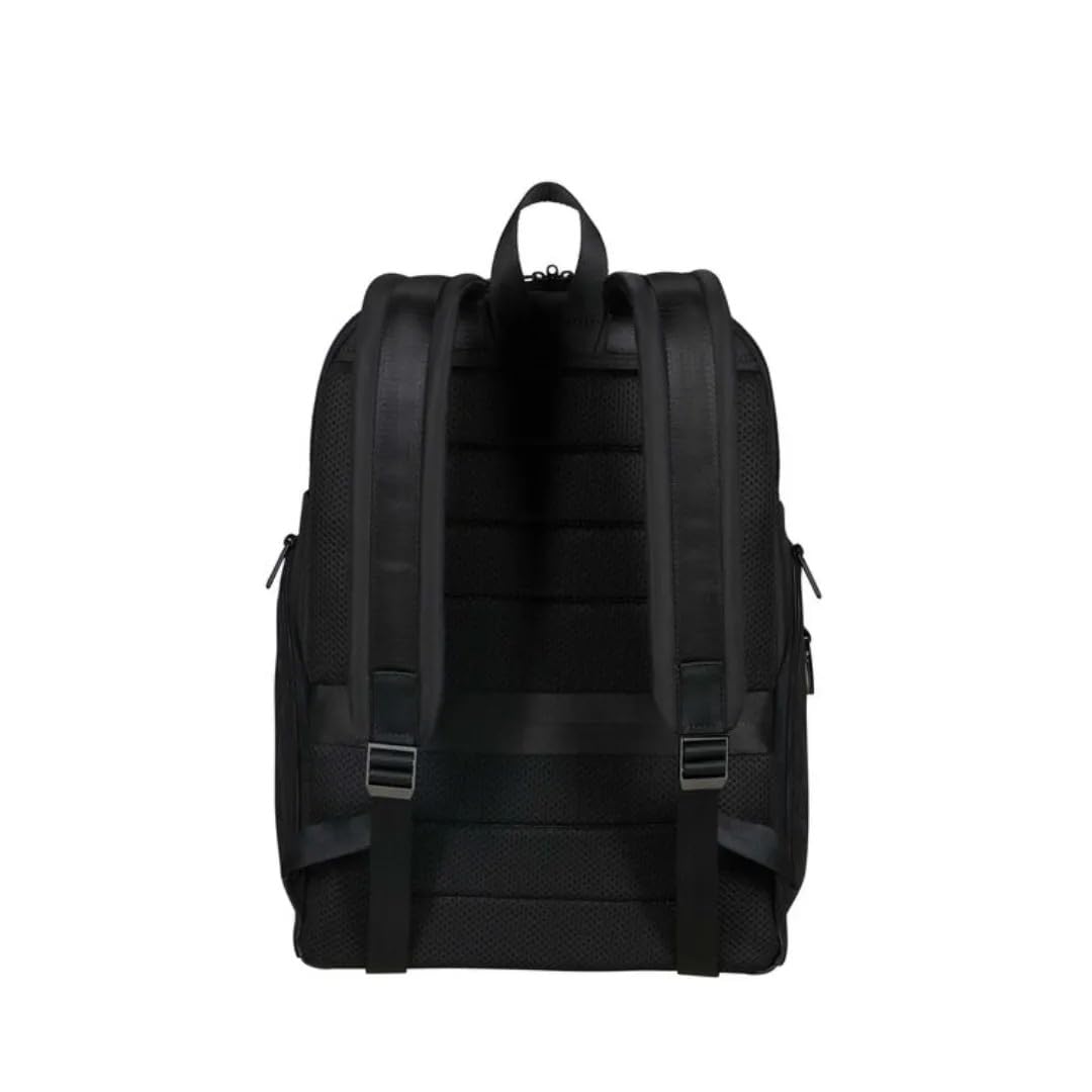 Samsonite Relyon 15.6 inch Laptop Compatibility with 10.5 inch Tablet Pocket Polyester Medium Backpack for Office in, Black