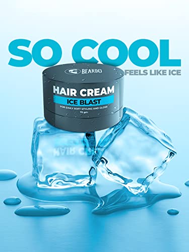 Beardo Ice Blast Hair Cream, 75 gm | Hair Cream for Men with Menthol & Coconut Oil | Hair Styling Ceam | Daily Styling | Cooling Cream | Cool Lock Technology