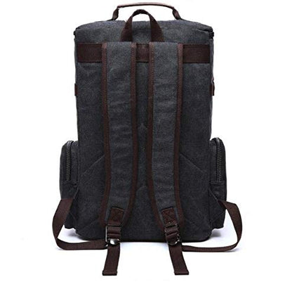 Fur Jaden Black Canvas Travel Backpack (Black)