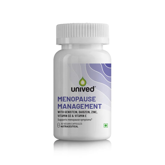 Unived Menopause Management | Provides Relief from Menopausal Symptoms such as Hot Flashes, Night Sweats, Mood Swings, & more | 30 Vegan Caps