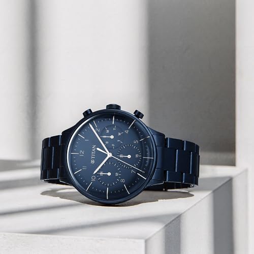 Titan Urban Magic Quartz Multifunction Blue Dial Metallic Blue Stainles- image 8