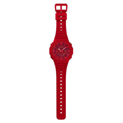Casio G-Shock GA-2100-4ADR Analog-Digital Red Dial Men Watch Red Resin Strap (G988)