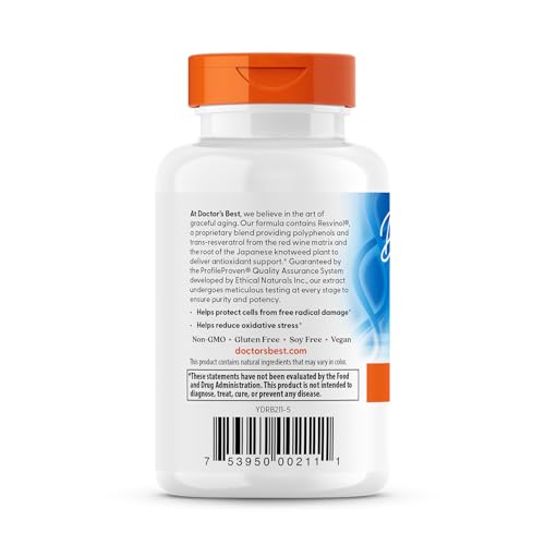 Doctor's Best, Trans-Resveratrol, 200 mg, 60 Veggie Caps- image 3