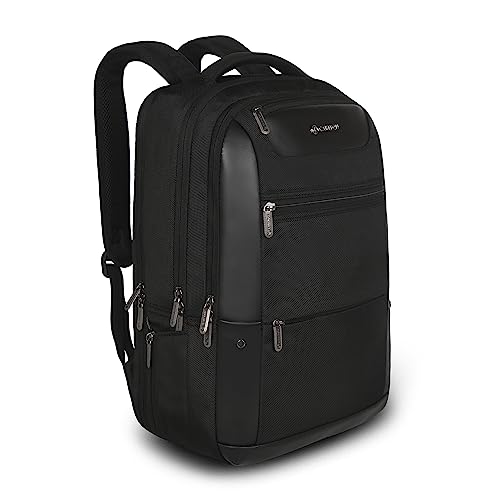 CARLTON Laptop Backpack 26L With Organized Interiors, RFID Protected Pocket, Fleece Lined Gadget Compartment & Ergofoam Back | Ferrous Black | Hampshire