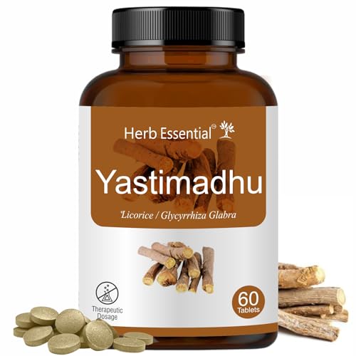 Herb Essential Yashtimadhu Tablets, 500 mg, 60 Tablets | Licorice | For Respiratory & Gastric Wellness