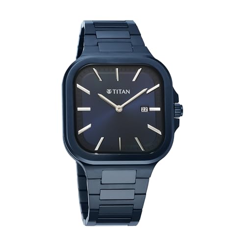 Titan Analog Blue Dial Men's Watch-90176QM01- image 5