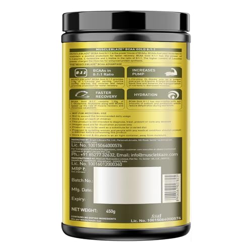 MuscleBlaze BCAA Gold 8:1:1 with Higher Leucine, Electrolytes, Glutamin- image 5