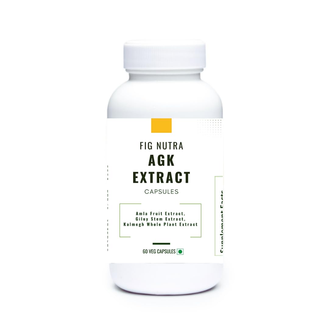 FounditGood FiG Nutra’s AGK Extract Capsules | Herbal Immune Support Supplement | Amla, Giloy, Kalmegh Extracts Blend | 60 Veg Capsules