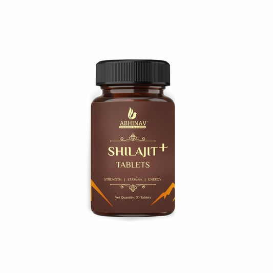 Abhinav Shilajit + Tablets | Stamina booster tablets | All-in-one energy supplement | Elevate your strength, stamina, and energy levels (30 Tablet (Pack of 1))
